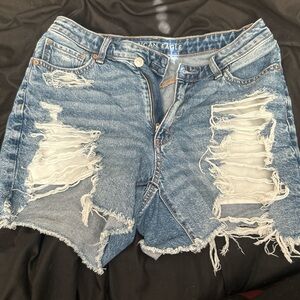 American Eagle Outfitters Distressed Blue Jean Shorts
